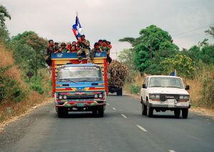 Members of El Salvador's FMLN celebrating after the 1992 peace accord